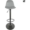 Home Deco Factory - 2 Tabourets de bar Isak gris - 38x41.5x104 cm T.U