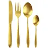 THE HOME DECO FACTORY Saveur Et Degustation - Ménagère inox 16 pièces Table chic effet or