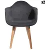 AC-DÉCO Home Deco Factory - 2 Fauteuils assise grosse maille noirs - 62x84x59 cm T.U