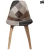 HOME DECO FACTORY Chaise Scandinave - Patchwork Marron - Simili - Avec accoudoirs - Pliable - Style Scandinave-Nature