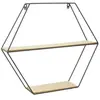 The Home Deco Factory - Etagère en bois et métal hexagonale 46 cm