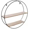 THE HOME DECO FACTORY Étagère murale en métal filaire avec 2 plateaux - Beige et noir