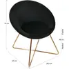 The Home Deco Factory - Fauteuil en velours Karl noir