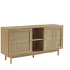 GAUCET ONYX - Buffet effet chêne et cannage rotin 150 cm