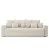 Gaucet Canapé droit convertible velours côtelé 3 places beige