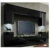 MEUBLORAMA Meuble TV suspendu 240cm collection CEPTO, 4 portes, coloris noir brillant.