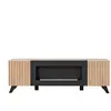 Nielsen Meuble TV design avec cheminée décorative coloris chêne et noi...