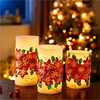 3 bougeoirs LED poinsettia