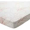 Drap housse en percale de coton CORAL REEF orange corail