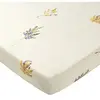 Becquet Drap housse coton ALBA feuilles et bouquets jaune