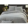 Becquet Housse de couette en percale de coton ADELE fleurs brodées et torsades- gris