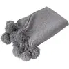 Becquet Plaid à POMPONS 125 x 150 cm gris