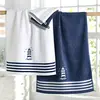Becquet Lot de 2 gants de toilette 15x21 bleu marine en coton 450 g/m²