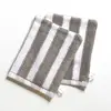 Becquet Lot de 2 gants de toilette imprimés rayures coton gris LAURA