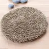 Becquet Tapis de bain rond 80cm CONFORT pur coton longues mèches taupe