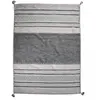 JADOREL Tapis d'entrée, kilim tissé main en coton, motif ethnique, gris 80x150