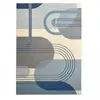 JADOREL Tapis salon chambre motif rétro-vintage, bleu et créme 200x290