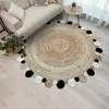 UNAMOURDETAPIS Tapis rond 120x120 rond jt rondi beige , tapis jute artisanal