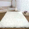 Jadorel Tapis longs poils shaggy 120x170 rectangle fait à la main crème motif uni