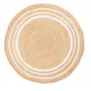 Tapis rond Ø160cm fait main en jute motif uni pour salle à manger JUDA TU