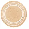 Tapis rond tissé main en jute idéal pour un salon, beige ø200cm