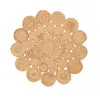 Tapis rond Ø120cm fait main en jute motif rond pour salon WOOD
