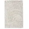 Tapis salon tufté main en laine haute qualité motif fleur écru 120x170