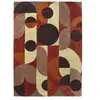 Brink & Campman Tapis salon tufté main en laine motif seventies, rouge 200x280