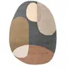 Brink & Campman Tapis ovale tufté main en laine motif abstrait, bleu 160x230