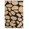 Unamourdetapis - Tapis jute fait main 120x180 beige et noir motif rond duskia