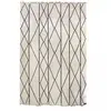 UNAMOURDETAPIS Tapis salle à manger 200x300 fait main en laine beige et noir motif scandinave