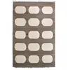 UNAMOURDETAPIS Tapis de chambre tissé à la main en laine motif rond, beige 120x180