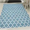 Tapis kilim tissé main en laine motif scandinave, bleu 200x290