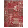 UNAMOURDETAPIS tapis entrée 60x110 tissé rouge rectangle motif ethnique AF1 PATWORK