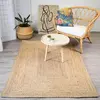 IMPALO Tapis en jute fait à la main 160x230 sable motif uni NATURE
