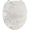 TENDANCE Abattant WC en Bois déco Louxor Beige avec Kit Fixation en Acier Inoxydable
