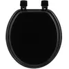 Tendance - abattant wc mdf 17 pouces attaches plastiques - noir