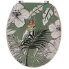 TENDANCE Abattant WC en Bois déco Jungle Fever Kaki avec Kit Fixation en Acier Inoxydable