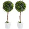 Lot de 2 plantes artificielles avec fleurs de lavande et pots