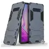 Htdmobiles Housse etui coque rigide anti choc pour Samsung Galaxy S10+ Plus + verre trempe - BLEU FONCE -