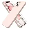 Little Boutik Coque pour iPhone 15 Plus Silicone Rose + Verre Trempe