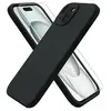 Coque Pour iPhone 15 Silicone Noir + Verre Trempe Little Boutik®