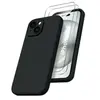 Little Boutik Coque Pour iPhone 15 Silicone Noir + 2 Verres Trempes