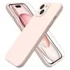 Little Boutik Coque pour iPhone 15 Silicone Rose + Verre Trempe