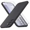 LITTLE BOUTIK© Coque Pour Samsung Galaxy S24 Plus Silicone Noir + Verre Trempe
