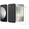 LITTLE BOUTIK© Coque Pour Samsung Galaxy S24 Plus Silicone Noir + 2 Verres Trempes
