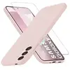 Little Boutik Coque Pour Samsung Galaxy S24 Plus Silicone Rose + Verre Trempe