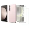 Little Boutik Coque Pour Samsung Galaxy S24 Plus Silicone Rose + 2 Verres Trempes