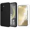 Coque Pour Samsung Galaxy S24 Silicone Noir + Verre Trempe Little Boutik©