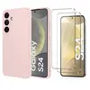 Little Boutik Coque Pour Samsung Galaxy S24 Silicone Rose + 2 Verres Trempes